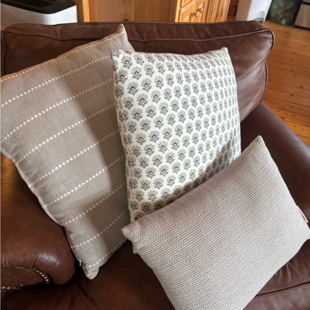Nicole Miller Tan and Gray Accent Pillows Set